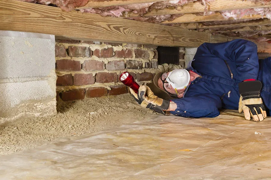 Crew performing house leveling on a coastal Georgia home foundation